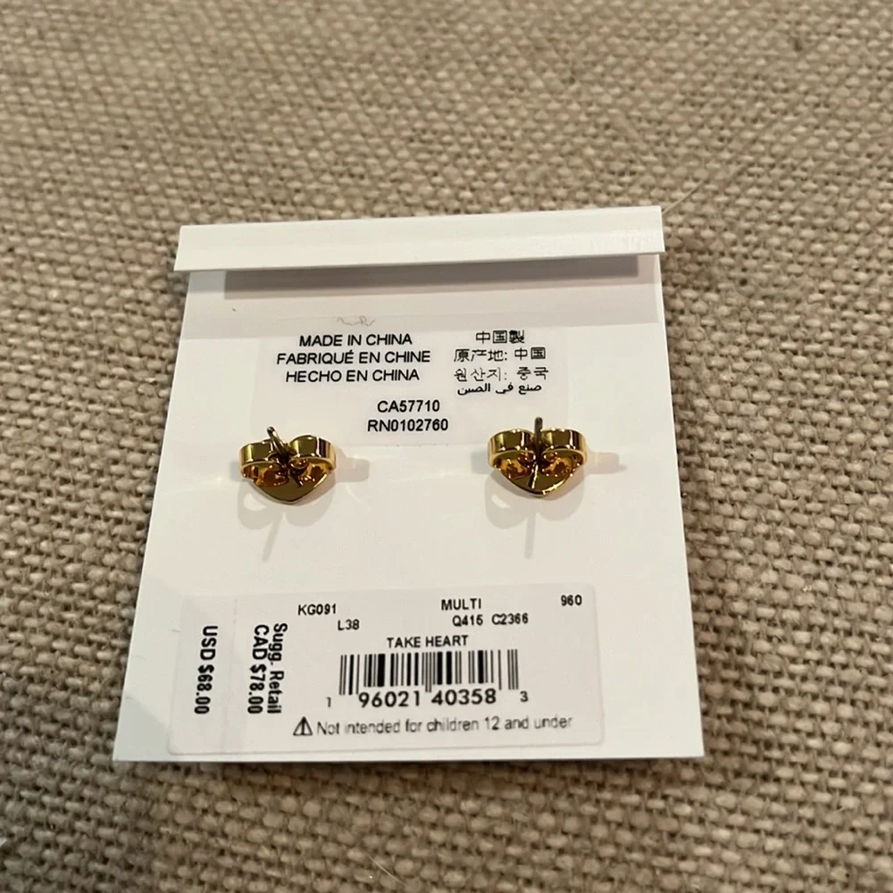 kate spade Take Heart Studs/NWT
